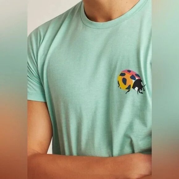 EUC‎ Bonobos Heather Green Graphic Ladybug Tee M - Picture 9 of 9